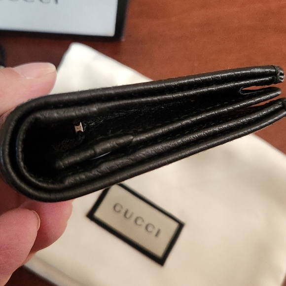 Gucci Pebbled Calfskin Butterfly Bifold Card Case Wallet - Picture 4 of 12